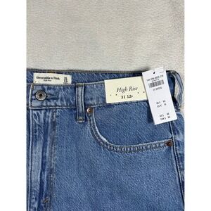 Abercrombie & Fitch High Rise Denim Maxi Skirt Blue Medium Wash 31 12 Petite NEW